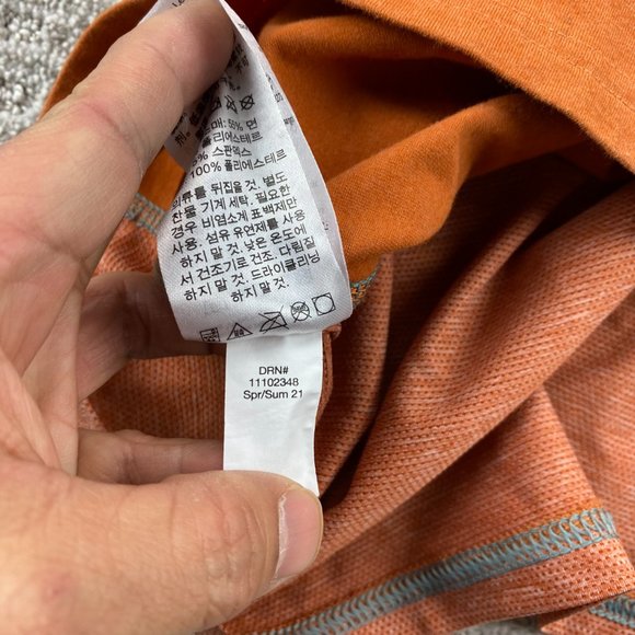 Eddie Bauer Free Dry Golf Shirt Men Large L Orange Casual Breathable Mesh Back - Picture 8 of 9